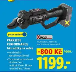 Lidl PARKSIDE PERFORMANCE Aku nůžky na větve nabídka
