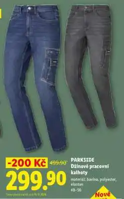 Lidl PARKSIDE DŽÍNOVÉ PRACOVNÍ KALHOTY nabídka