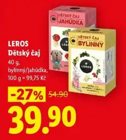 Lidl LEROS Dětský čaj nabídka