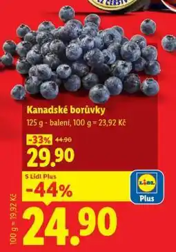 Lidl KANADSKÉ BORŮVKY nabídka