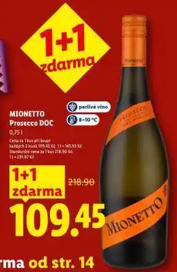 Lidl MIONETTO Prosecco DOC nabídka