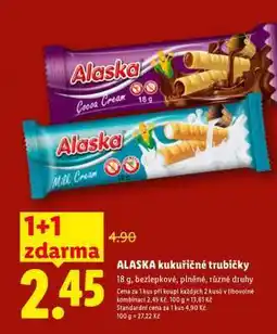 Lidl Alaska KUKUŘIČNÉ TRUBIČKY nabídka