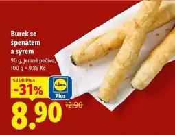 Lidl Burek se špenátem a sýrem nabídka