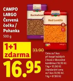 Lidl CAMPO LARGO Červená čočka / Pohanka nabídka