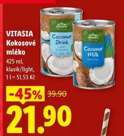 Lidl VITASIA Kokosové mléko nabídka