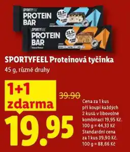 Lidl SPORTYFEEL Proteinová tyčinka nabídka
