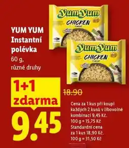 Lidl Yum Yum Instantní polévka nabídka