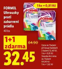 Lidl FORMIL Ubrousky proti zabarvení prádla 40 ks nabídka