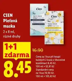 Lidl CIEN Pleťová maska nabídka