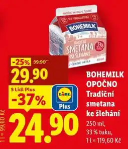Lidl BOHEMILK OPOČNO Tradiční smetana ke šlehání nabídka
