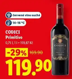 Lidl CODICI Primitivo nabídka