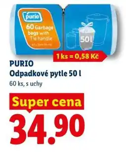 Lidl PURIO Odpadkové pytle 50 l nabídka