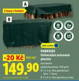 Lidl PARKSIDE UNIVERZÁLNÍ OCHRANNÁ PLACHTA nabídka