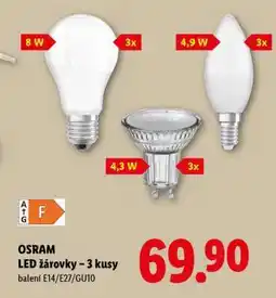 Lidl OSRAM LED žárovky – 3 kusy nabídka