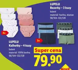 Lidl LUPILU Kalhotky – 4 kusy nabídka
