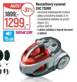 Globus Sencor bezsáčkový vysavač svc 730rd nabídka