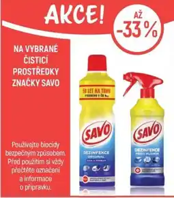 Globus Na vybrané čisticí prostředky značky savo nabídka