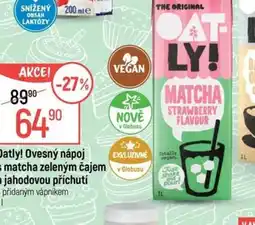 Globus Oatly Ovesný nápoj s matcha zeleným čajem a jahodovou příchutí nabídka