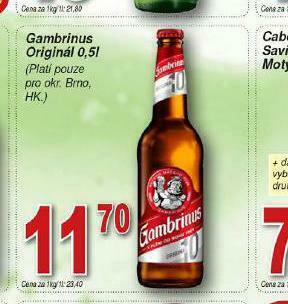 Lidl Pivo gambrinus originál nabídka