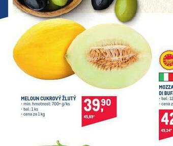Makro Meloun cukrový žlutý nabídka
