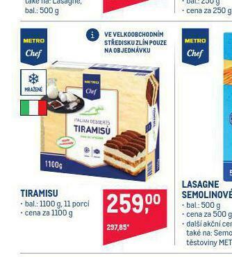 Makro Tiramisu nabídka