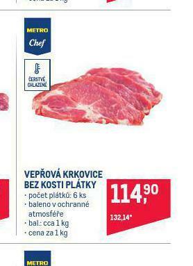 Makro Vepřová krkovice bez kosti plátky nabídka