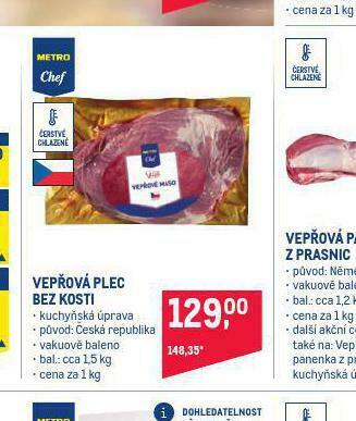 Makro Vepřová plec bez kosti nabídka