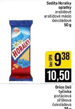 Jip Sedita Horalky oplatky arašídové arašídové máslo čokoládové nabídka