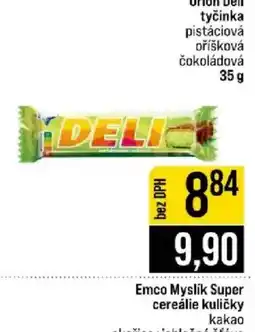 Jip Orion Deli tyčinka pistáčiová oříšková čokoládová nabídka