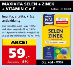 Efekt Maxivita selen + zinek + vitamin c a e nabídka
