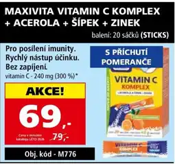 Efekt Maxivita vitamin c komplex + acerola + šípek + zinek nabídka