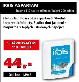 Efekt Irbis aspartam nabídka