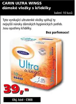 Efekt Carin ultra wings dámské vložky s křidélky nabídka