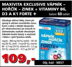 Efekt Maxivita exclusive vápník - hořčík - zinek + vitaminy b6, d3 a k1 forte + nabídka