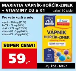 Efekt Maxivita vápník-hořčík-zinek + vitaminy D3 a K1 nabídka