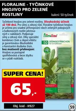 Efekt Floraline tyčinkové hnojivo pro zelené rostliny nabídka