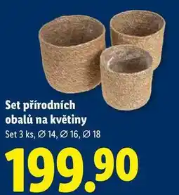 Lidl Set přírodních obalů na květiny, Set 3 ks nabídka