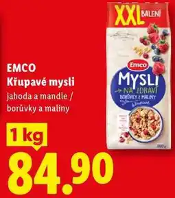 Lidl EMCO Křupavé mysli, jahoda a mandle / borůvky a maliny nabídka
