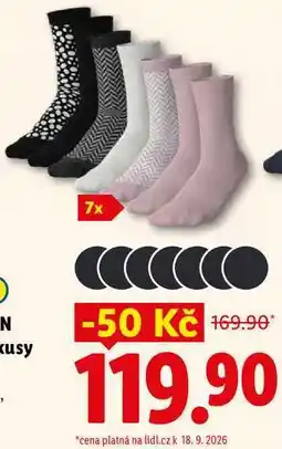 Lidl ESMARA Ponožky s BIO bavlnou - 7 párů nabídka
