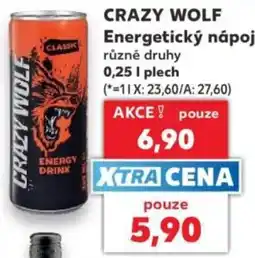 Kaufland Crazy Wolf energetický nápoj nabídka