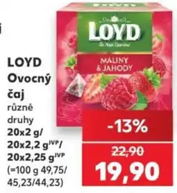 Kaufland Loyd ovocný čaj nabídka