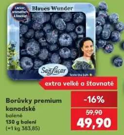 Kaufland Sanfucar borůvky premium kanadské nabídka