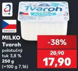 Kaufland Milko Tvaroh polotučný nabídka