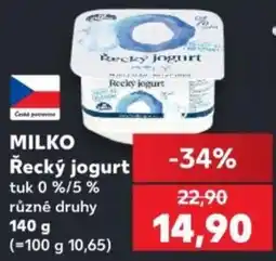 Kaufland Milko Řecký jogurt nabídka