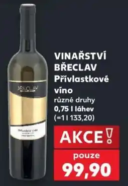 Kaufland Vinařství Břeclav Přivlastkové víno nabídka