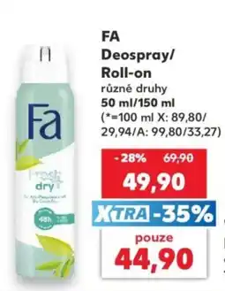 Kaufland Fa Deospray/ Roll-on nabídka