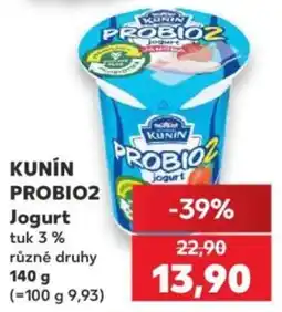 Kaufland Kunín probio2 jogurt nabídka