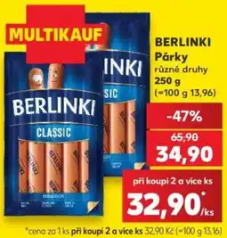 Kaufland Berlinki párky různé druhy nabídka