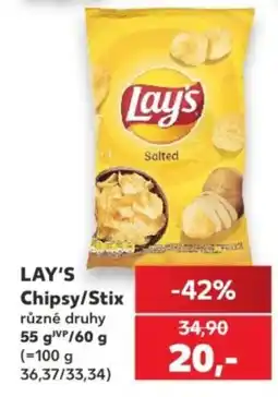 Kaufland Lay's Chipsy/Stix nabídka