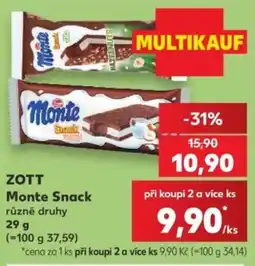 Kaufland Zott Monte Snack nabídka